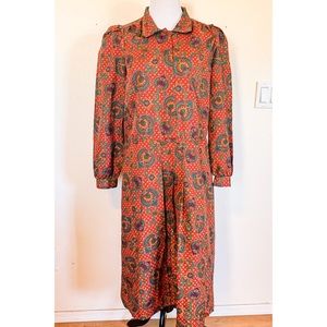 1970s Vintage Breli Patterned Drop Waist Midi 12